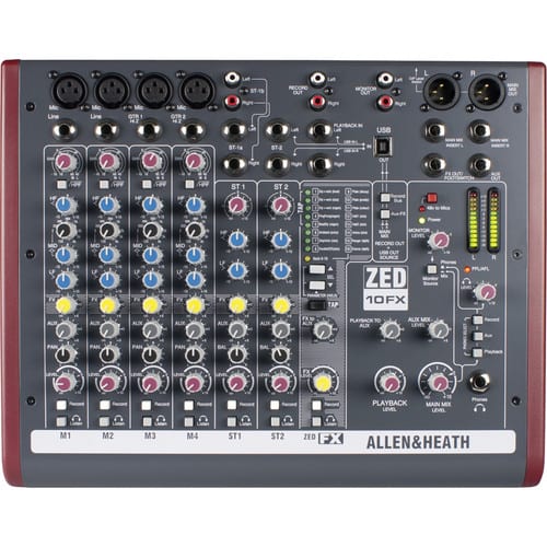 Allen & Heath ZED-10FX Multi-Purpose Miniature Mixer + Audio