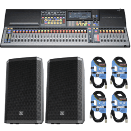 PreSonus StudioLive 64S Series III S 76-Channel Digital Mixing Console/Recorder/Interface + 2x Electro-Voice ZLX-12P and Cables.