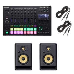 Roland MC-707 GROOVEBOX + (2) KRK ROKIT 5 G4 5" 2-Way Active Studio Monitor and Cables.
