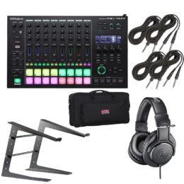 Roland MC-707 GROOVEBOX + Audio-Technica ATH-M20x Monitor Headphones Package.