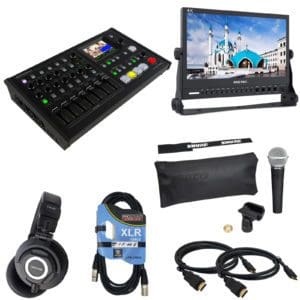 Roland VR-4HD HD AV Mixer - SEETEC P133-9HSD 13.3 Inch Monitor - SM58 Mic - XLR Cable - (2) HDM Cable - Tascam TH07