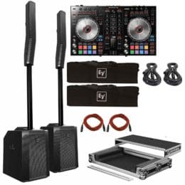 Pioneer DJ DDJ-SR2 Portable 2-Channel Serato DJ Controller with Electro-Voice Evolve 50 Portable Column PA Systems Package