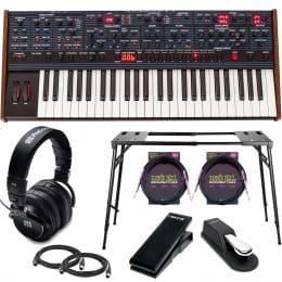 Dave Smith Instruments OB-6 Analog Synthesizer, Neewer Collapsible Stand, Nektar NX-P, Sustain Pedal, Presonus HD9, (2) Midi Cables, (2) Ernie Ball Cables Bundle