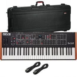 Dave Smith Instruments Prophet Rev2 8-voice Synthesizer, Gator GTSA-KEY61 TSA, (2) 1/4 Cables Bundle