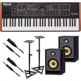 Dave Smith Instruments Prophet Rev2 8-voice Synthesizer, (2) KRK RP5G4 Monitor, Monitor Stands, (2) XLR to 1/4 Cables Bundle