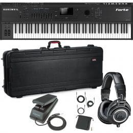 Kurzweil Forte 88-key Stage Piano (Foot Pedal Included), Gator GTSA-Key 88 Case, AT ATH-M50X, Kurzweil CC-1 Bundle