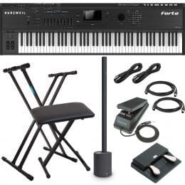 Kurzweil Forte 88-key Stage Piano (Foot Pedal Included), LD Systems Maui 5, Studiologic VFP-2 Pedal, Keyboard Stand, Bench, Kurzweil CC-1, (2) Midi Cables, (2) 1/4 Cables Bundle