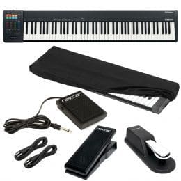 Roland A-88MKII MIDI Keyboard Controller, Dust Cover, Sustain Pedal, Nektar NP-1, Nektar NX-P, (2) 1/4 Cables Bundle