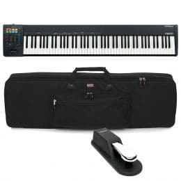 Roland A-88MKII MIDI Keyboard Controller, Gator GKB-88, Sustain Pedal Bundle