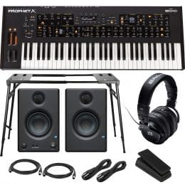 Sequential Prophet X 61-key Synthesizer - Moog EP-3 Universal Pedal, Sustain Pedal, Neewer Collapsible Stands, Presonus HD9, (2) Midi Cables, (2) 1/4 Cables Bundle
