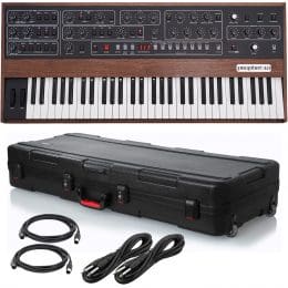 Sequential Prophet-10 61-key Analog Synthesizer, Gator GTSA-KEY61 TSA Case, (2) Midi Cables, (2) 1/4 Cables Bundle