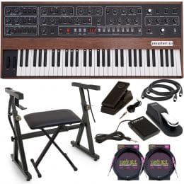 Sequential Prophet-10 61-key Analog Synthesizer, Plixio Keyboard Stand, Bench, Nektar NP-1, Sustain Pedal, Moog Music EP-3, (2) Midi Cables, (2) ErnieBall Cable Bundle