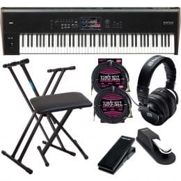 Korg Nautilus 88 Synthesizer Workstation, Keyboard Stand and Bench, Presonus HD9, Sustain Pedal, Nektar NX-P, (2) ErnieBall 1/4 Cables Bundle