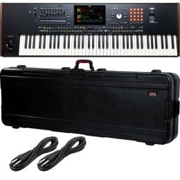 Korg Pa5X-76 76-Key Workstation, Gator GTSA-KEY88, (2) 1/4 Cables Bundle