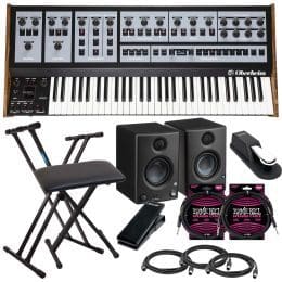 Oberheim OB-X8 8-voice Polyphonic Analog Synthesizer, Keyboard Stand, Bench, Presonus 3.5, Nektar NP-X, Sustain Pedal,  (2) ErnieBall 1/4, (3) Midi Cables Bundle