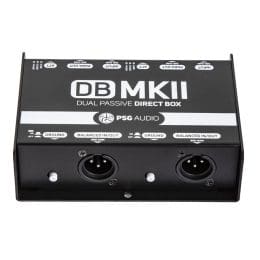 PSG AUDIO DB-MKII Dual Premium Direct Injection Audio Box Passive DI Unit Hum Eliminator w/Input Attenuator to Connect Guitar & Bass,1/4'' Impedance Transf. Connector Balanced & Unbalanced XLR