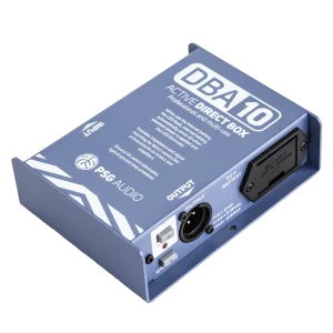 PSG AUDIO DBA-10 Professional High-Performance Active DI-Box Unit Hum Eliminator 1/4" instrument Direct Box to Balanced & Unbalanced XLR with Attenuator (Designed in USA) Support US Business