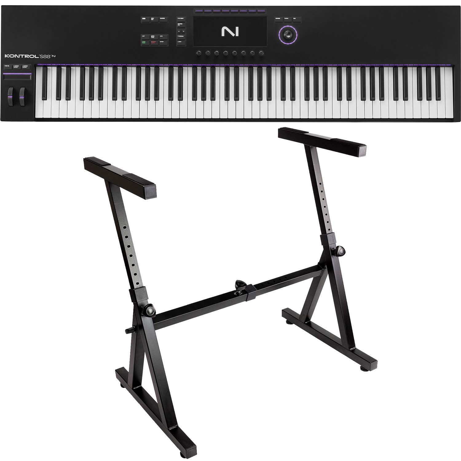 Native Instruments Kontrol S88 MK3, Keyboard Stand, Bench, Sustain Pedal Bundle