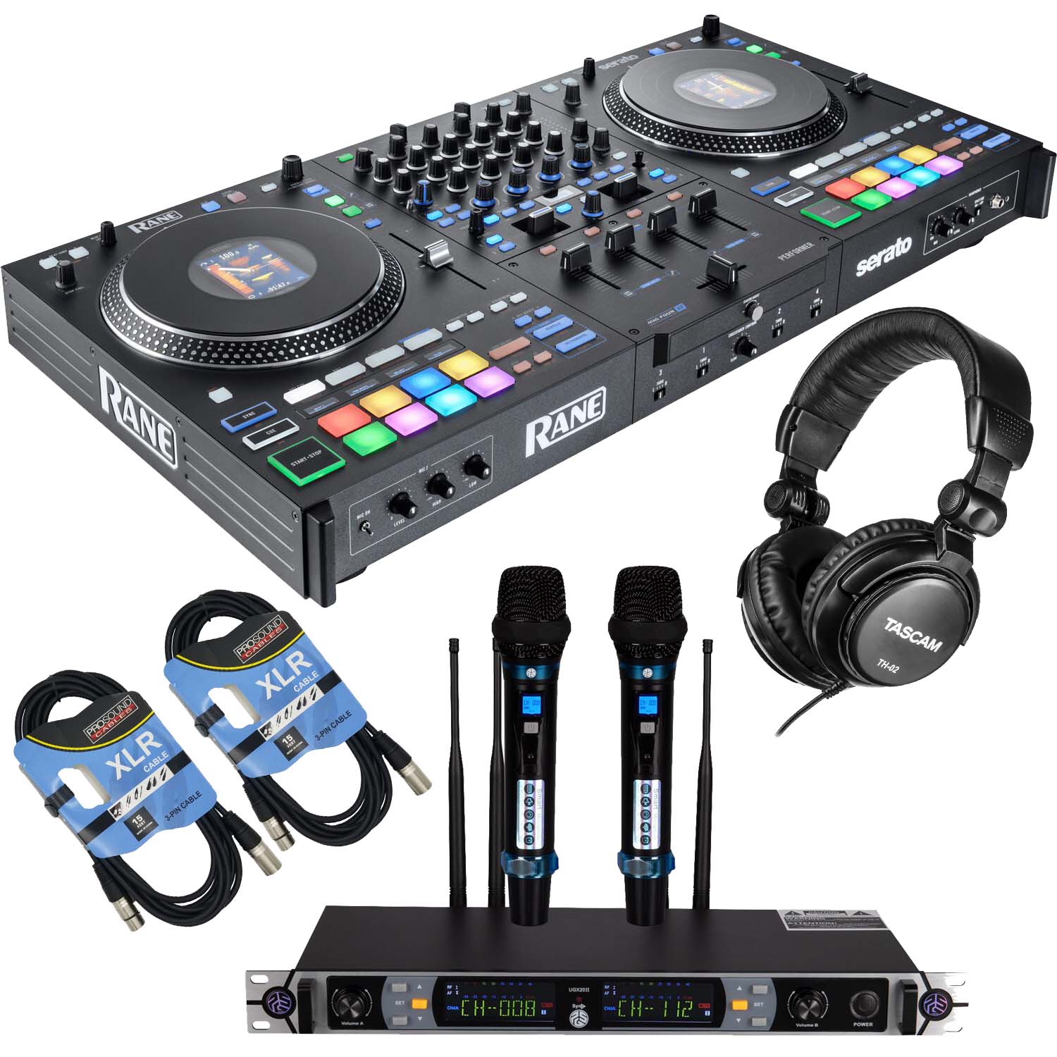 Rane PERFORMER 4-channel Motorized DJ Controller, PSG Audio UGX20
