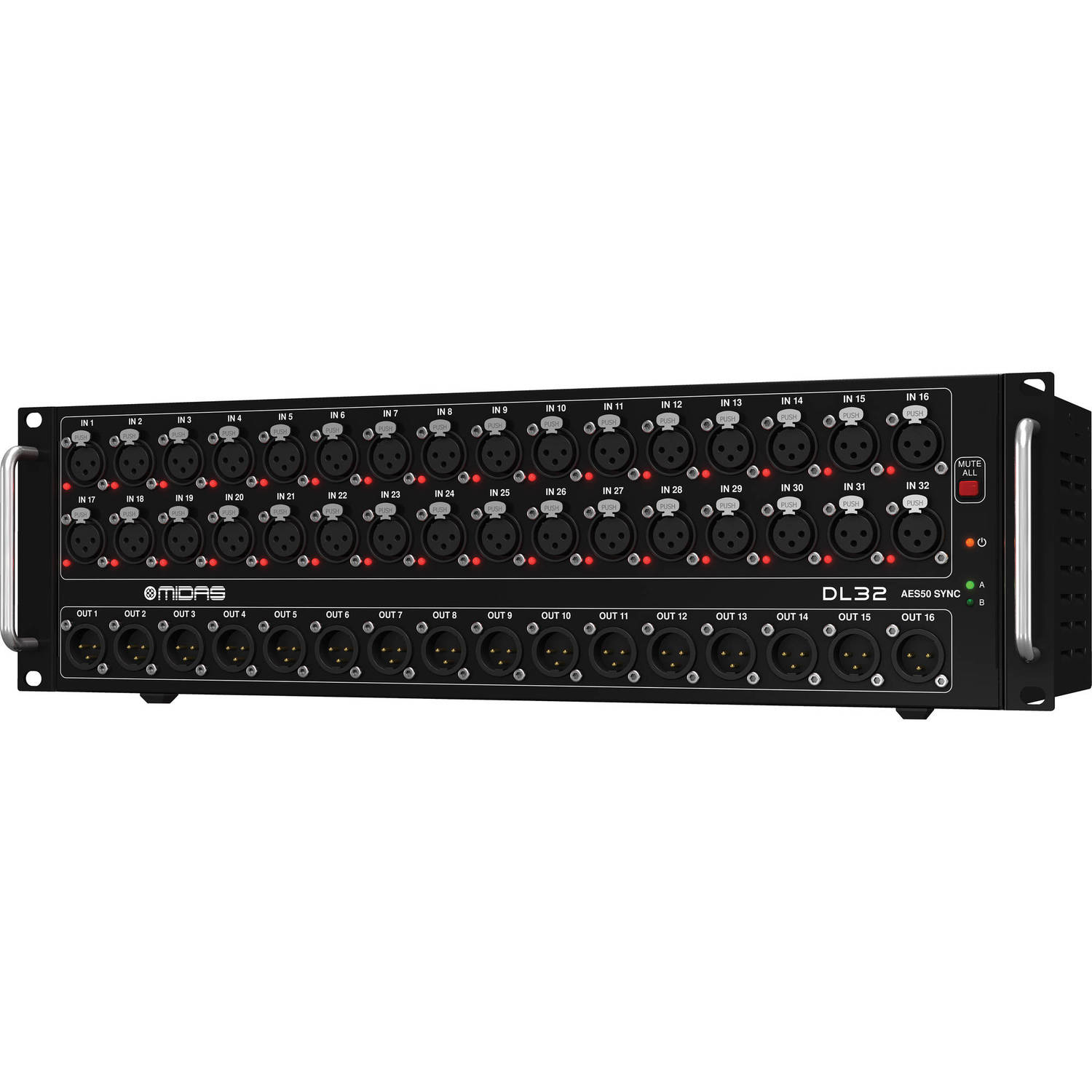 Midas DL32 32-input / 16-output Stage Box – VEVOR 4U Rack Case