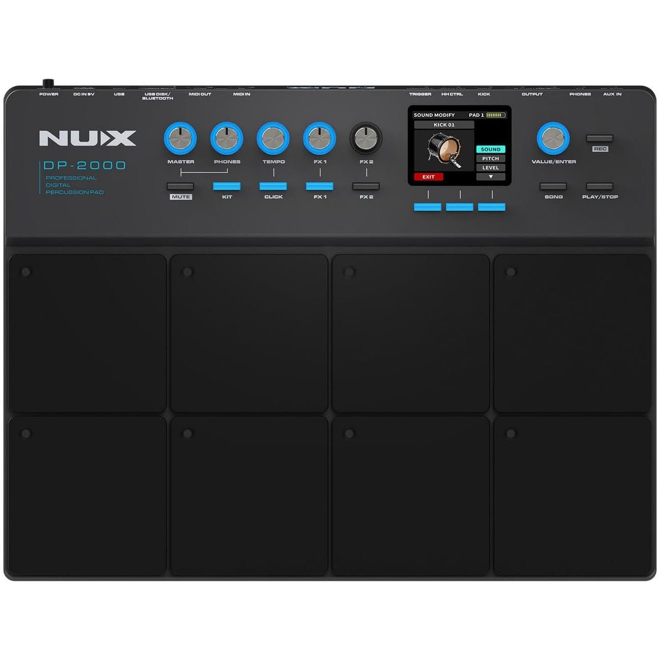 NUX DP-2000 Digital Percussion Pad with 8 Velocity Sensitive Pads