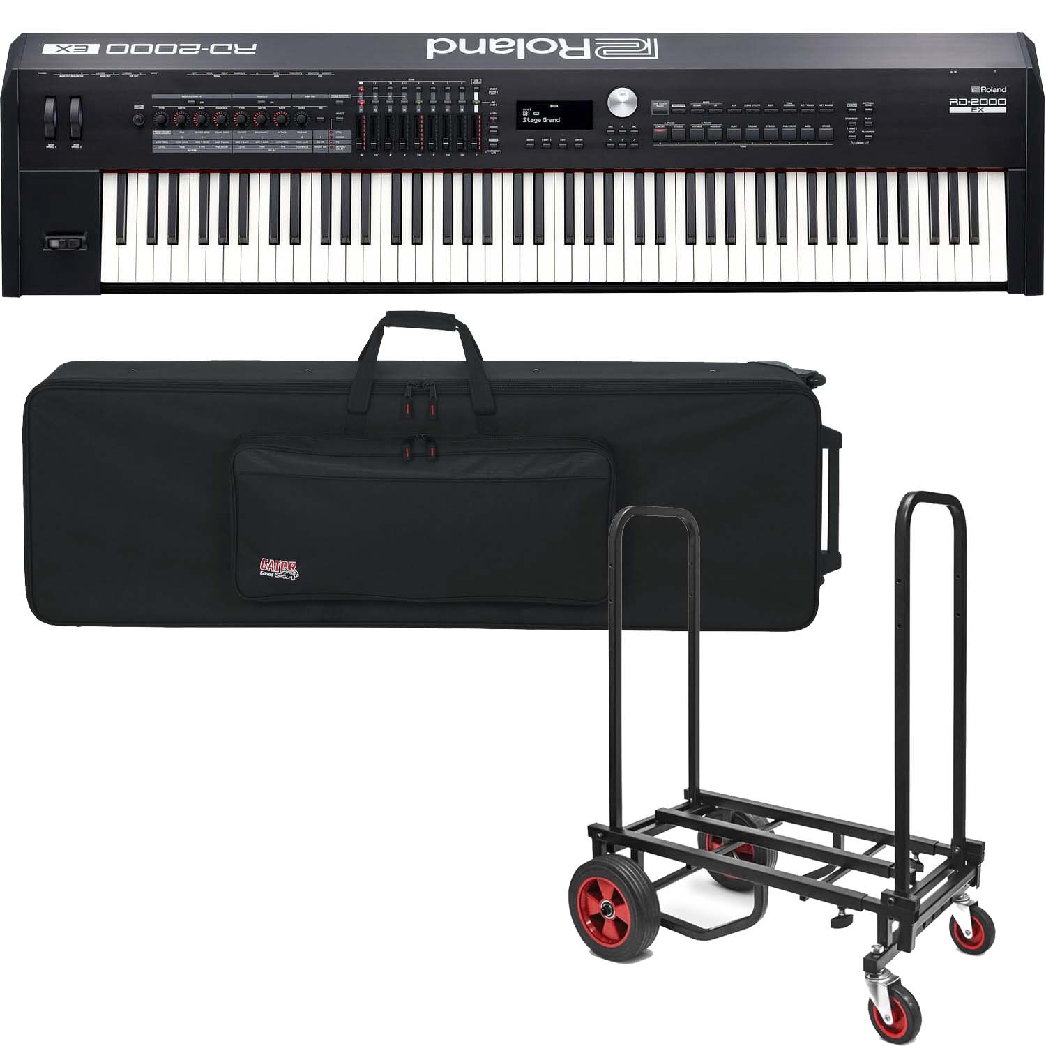 Roland RD-2000 EX 88-key Digital Piano – Gator GK-88 Rolling Case