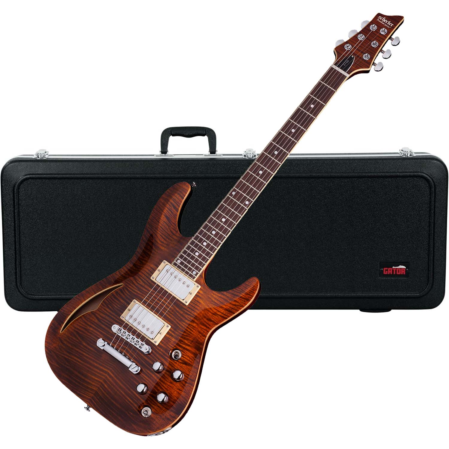 Schecter C-1 E/A Classic Semi-hollowbody Electric Guitar – Cats