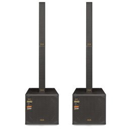 (2) PRO DG IRIS Portable Line Array Column PA With an 18" Subwoofer Bundle