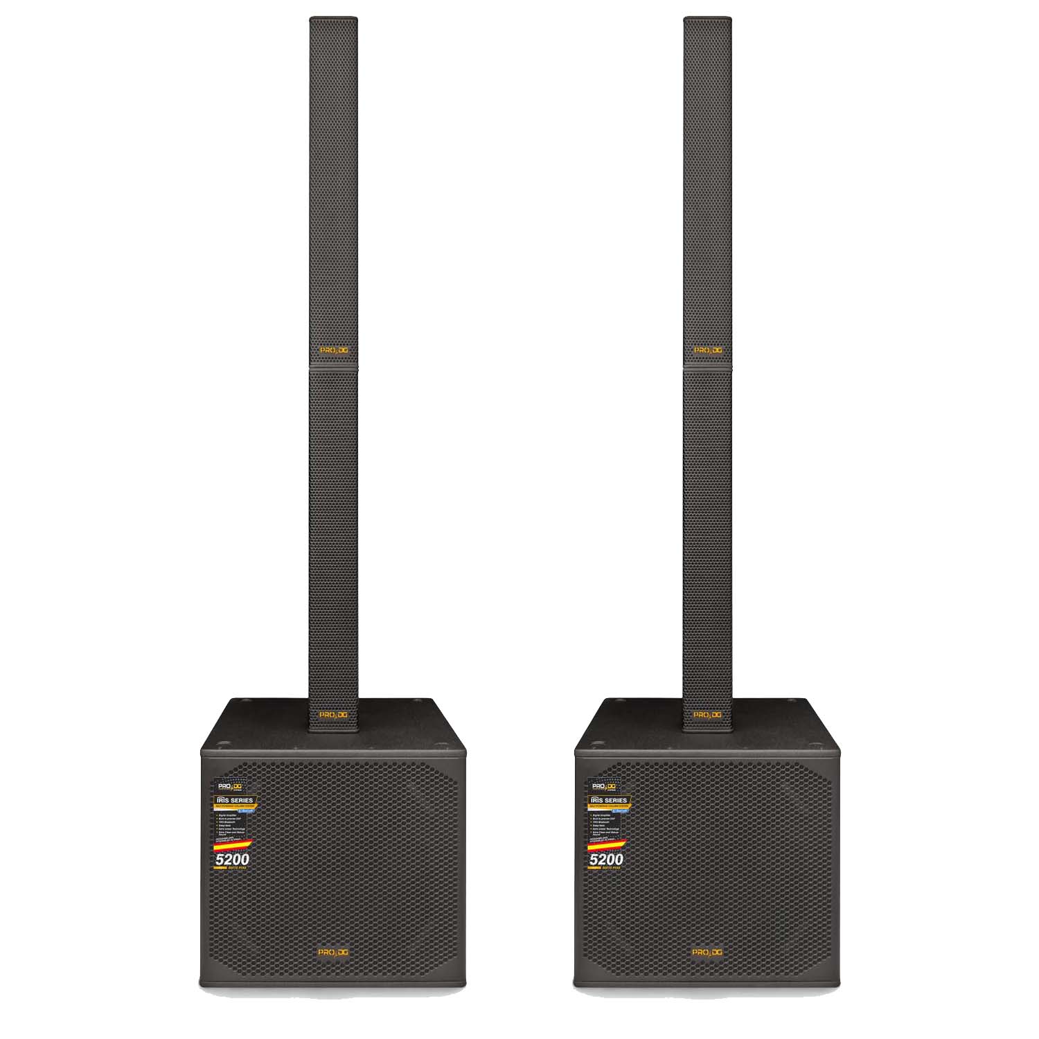 (2) PRO DG IRIS Portable Line Array Column PA With an 18" Subwoofer Bundle
