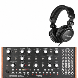 Moog Mother-32 analog synthesizer with Tascam TH02 headphones bundle